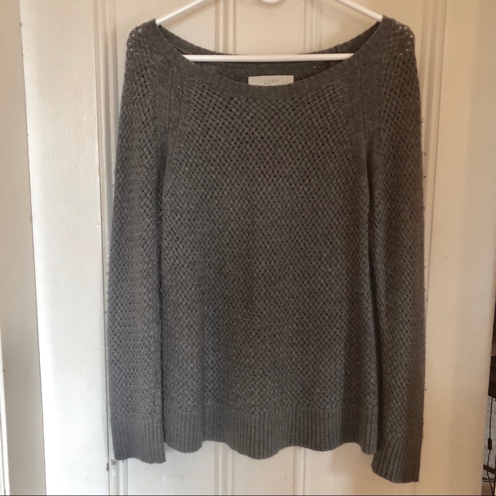 Dark gray woven sweater from Loft - large